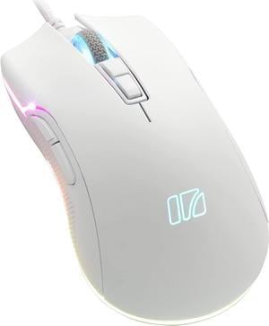 i-rocks M31E RGB Wired Gaming Mouse : 6400 DPI Optical Sensor - 60 Million Click lifespans - Compatible with i-rocks Software - 7 Programmable Buttons - Plain White