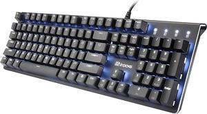 i-rocks K75M Illuminated Mechanical Keyboard, 104 Keys, with Cherry MX Switches, PBT Keycaps, Backlit LED Light and Shortcut Keys - Programmable Light & Macro Recorder (Cherry MX Brown Switch, Black)