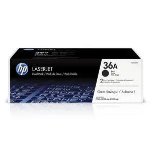 Original 36A Black Toner Cartridges (2-Pack) | Works LaserJet M1120 MFP Series, LaserJet M1522 MFP Series, LaserJet P1505 Series | CB436D Original 36A Black Toner Cartridges (2-Pack) | Works LaserJet M1120 MFP Series, LaserJet M1522 MFP Series, LaserJet P1505 Series | CB436D