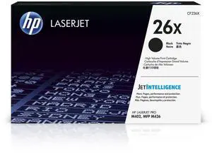 26X Black High-Yield Toner Cartridge Printers | Works with LaserJet Pro M402 Series; LaserJet Pro MFP M426 Series | CF226X 26X Black High-Yield Toner Cartridge Printers | Works with LaserJet Pro M402 Series; LaserJet Pro MFP M426 Series | CF226X
