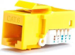 FireFold CAT6-TKJ-YEL Cat6 Keystone Jack RJ45 UL Listed - Toolless Yellow