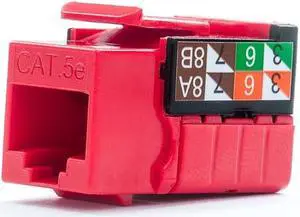 FireFold CAT5E-KJ-RED Vertical Cable Cat5E Keystone Jack - 110 Style