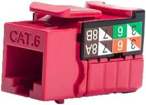 Vertical Cable Cat6 Keystone Jack - 110 Style Red