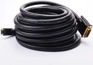 FireFold HDMIDVI-50-BLK HDMI-1-DVI 50 ft. Black DVI to HDMI Cable Male to Male - Digital Moniter Adapter Cable - OEM