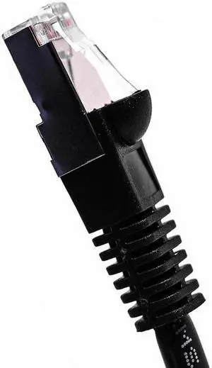 FireFold Cat6 Ethernet Shielded Patch Cable 25ft Black Internet Cable 600MHZ - Snagless Boot Long Ethernet SSTP Cable High Speed Ethernet Cable - Constructed of 4 UTP 24AWG Stranded Pure Copper Wire