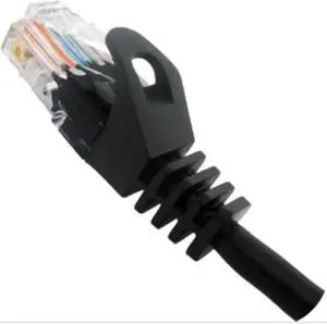 FireFold Cat6 Ethernet Patch Cable Black 15ft, 550MHZ UTP 24 AWG Bare Copper Molded Snagless Half-Moon Boot Network Patch Cable with Connector –High-Speed Internet Cable LAN Wire for Computer Networks