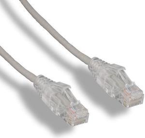 FireFold C6SLIM-3-GRY Cat6 Slim Ethernet Patch Cable Gray 3ft, 28 AWG 4 Pair UTP Stranded Bare Copper Ethernet Wire Snagless Translucent Clear Boot (3FT, Gray)