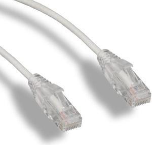 FireFold Cat6 Slim Ethernet Patch Cable White 1ft, 28 AWG 4 Pair UTP Stranded Bare Copper Ethernet Wire Snagless Translucent Clear Boot (1FT, White)