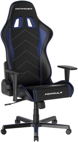 DXRacer FH08 Formula Series Ergonomic Gaming Chair with PVC Leather, High Back Racing Style Office Recliner Adjustable Swivel Task Chair, Black & Indigo Standard Size