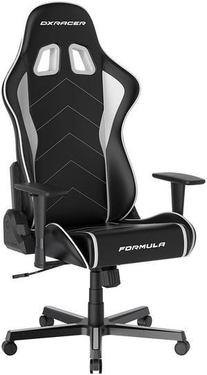 DXRacer FH08 Formula Series Ergonomic Gaming Chair with PVC Leather, High Back Racing Style Office Recliner Adjustable Swivel Task Chair, Black & White Standard Size