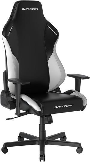 DXRacer Drifting Gaming Chair - Reclining Ergonomic Computer Office Chair with Lumbar Support & Head Pillow Leatherette, Regular L, Black White