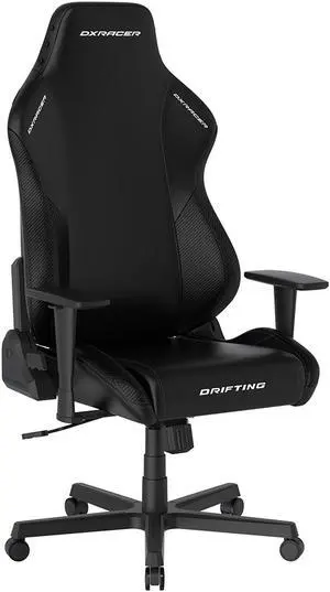 DXRacer Drifting Gaming Chair - Reclining Ergonomic Computer Office Chair with Lumbar Support & Head Pillow Leatherette, Regular L, Black