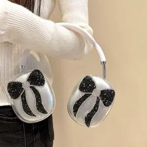Bling Case Cover for AirPods Max Glittering Rhinestones Stars, Clear Sparkling Cute Soft Cases for Women Accessories Protective Cover for AirPods Max