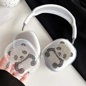 Tianyeda Bling Case Cover for AirPods Max Glittering Rhinestones Stars, Clear Sparkling Cute Soft Cases for Women Accessories Protective Cover for AirPods Max