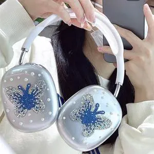 Tianyeda Bling Case Cover for AirPods Max Glittering Rhinestones Stars, Clear Sparkling Cute Soft Cases for Women Accessories Protective Cover for AirPods Max