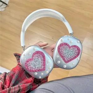 Tianyeda Bling Case Cover for AirPods Max Glittering Rhinestones Stars, Clear Sparkling Cute Soft Cases for Women Accessories Protective Cover for AirPods Max