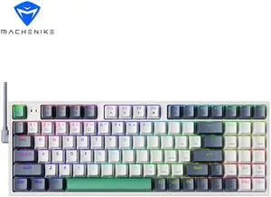 MACHENIKE K500 Gaming Keyboard, Wired Mechanical Keyboard Hot Swappable 20 RGB Light Effects, PBT Keycap 94 Keys RGB Light Mac Windows - White