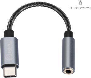 ApeSonic Pebble : USB C (Type C) Audio Adaptor, ALC4050 High Resolution DAC, to 3.5mm AUX, 32bit 384kHz Hi Res, Class G Amp, Aluminum Casing, Texture Cable, Replace 3.5mm Jack of Smart Phone