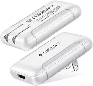 Slim Flat USB Wall Charger  2 Pack 18W GaN Tech Fast Charge 30 Port Fast Charging Block with Foldable Plug Compatible for Samsung Galaxy S10 S9 iPhone 11 Xs XR X Wireless Charger White
