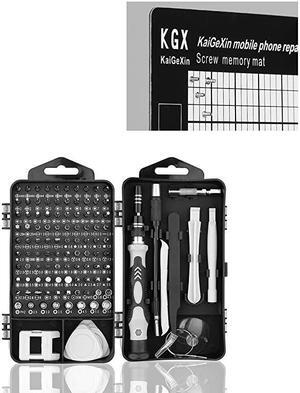 Mini Precision Screwdriver Set, 118 in 1 Magnetic Screwdriver Bit Kit, Multi-Function Stainless Steel Professional Repair Tool Kit for Phone, Laptop, PC, Glasses, Electronics, and More -Black