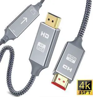 4K HDMI Cable  HDMI Cord 35 feet HDMI to HDMI Top Series Supports 4K60HZ 1080p FullHD UHD Ultra HD 3D High Speed HDMI to HDMI Compatible UHD TV Bluray PS43 Monitor