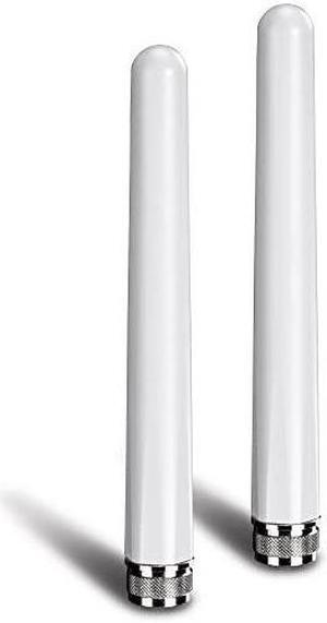 5/7 dBi Outdoor Dual Band Omni Antenna Kit, N-Type Male Connectors, Supports 2.4 And 5 GHz, Omni-Directional Antennas, Use With 802.11ac/n/g/b/a Routers And Access Points, White, TEW-AO57