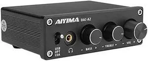 DAC Headphone Amplifier DC5V HiFi 20 Digital Audio USB Decoder 24Bit 96KHz Input USBCoaxialOptical Input RCA Amp