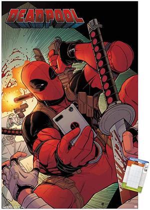 Marvel Comics Deadpool Selfie Wall Poster 14725 x 22375 Premium Poster Mount Bundle