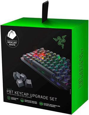 Doubleshot PBT Keycap Upgrade Set for Mechanical Optical Keyboards Compatible with Standard 104105 US and UK layouts Mercury White