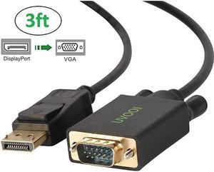 to VGA Cable 3FT DP to VGA Male Adapter Cord GoldPlated Compatible for Dell HP Lenovo ASUS and More Black