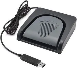 Upgraded USB Single Foot Pedal Switch Control One Key Footswitch Program Customized Computer Keyboard Mouse Game Action HID Black