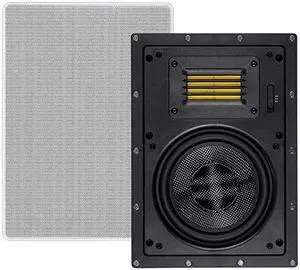 2Way Carbon Fiber inWall Speakers 65 Inch Pair with Magnetic Grille and Ribbon Tweeter Amber Series