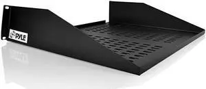 19Inch 2U Server Vented Shelves For Good Air Circulation Cantilever Wall Rack Universal Device Cabinet Shelf Computer Case Mounting Tray Black PLRSTN22U 1 Unit