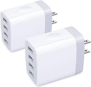 USB Wall Charger 4 Ports Charger Cube 2 Pack 48Amp USB Adapter Power Plug Charging Station Box Compatible with iPhone 11X87Samsung Galaxy S10S10+S9S8S7 Edge and Other USB Plug Devices