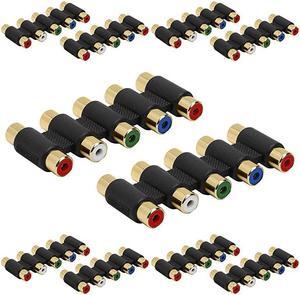 5RCA Female Adapter Audio Video 5 RCA RGB Component Video Audio Gold Plated Coupler Splitter 10 Pack