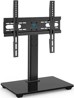 Universal TV Stand Table Top TV Stand for 3755 inch LCD LED TVs Height Adjustable TV Base Stand with Tempered Glass Base amp Wire Management VESA 400x400mm