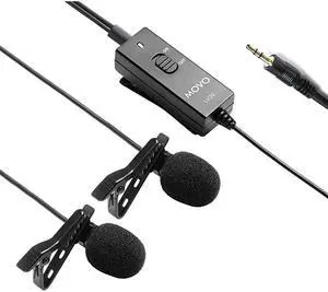 LV20 Dual Lavalier Microphone Clipon Omnidirectional Condenser Interview Microphone Set for Cameras Camcorders and Recorders LV20 Dual Lavalier Microphone Clipon Omnidirectional Condenser Interview Microphone Set for Cameras Camcorders and Recorders