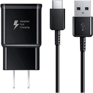 Fast Charger Compatible Samsung Galaxy S9 S9 Plus S8 S8 Edge S10 S20 A50 A51 A71 A20 A21 A20e A10e A11S Note 8 Note 9 LG G5 G6 G7 V20 V30 Wall Charger Adapter Plug with USB Type C Cable