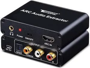 HDMI ARC Adapter  ARC Audio Extractor with Digital Optical TOSLINK SPDIFCoaxial and Analog 35mm LR Stereo Audio Converter for HDTV Soundbar Speaker Amplifier
