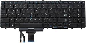 Replacement US Keyboard for Dell Latitude E5550 E5570 5550 5580 5590 5591 Precision 3510 3520 7510 7520 7710 7720 Laptop with Pointer No Frame No Backlight