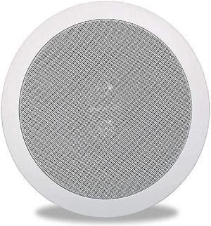 RC6s InCeiling 65 Stereo Speaker | Dual Channel from a Single Location | Perfect for Damp and Humid IndoorOutdoor Placement Bath Kitchen Covered Porches White Paintable Grille