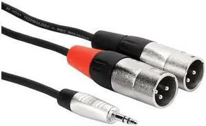 HMX-010Y 3.5 mm TRS to Dual XLR Pro Stereo Breakout Cable, 10 Feet