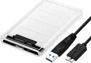 Transparent Clear USB 30 to SATA 25inch Hard Drive HDD Solid State Drive SSD HighSpeed Enclosure External Case Transparent Clear USB 30 to SATA 25inch Hard Drive HDD Solid State Drive SSD HighSpeed Enclosure External Case