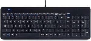 PERIBOARD220H US Wired Compact USB Keyboard with 2 Hubs Buildin Numeric Keypad Black US English Layout