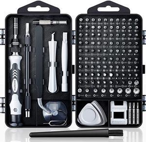 Repair Kit, 122 in 1 Magnetic Laptop Screwdriver Kit, Precision Screwdriver Set, Small Impact Screw Driver Set with Case for , Laptop, PC, for iPhone, Watch, Ps4 DIY Hand Tools -Grey
