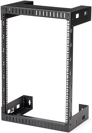 com 15U 19" Wall Mount Network Rack - 12" Deep 2 Post Open Frame Server Room Rack for Data/AV/IT/ Communication/Computer Equipment/Patch Panel w/Cage Nuts & Screws 200lb Capacity (RK15WALLO)