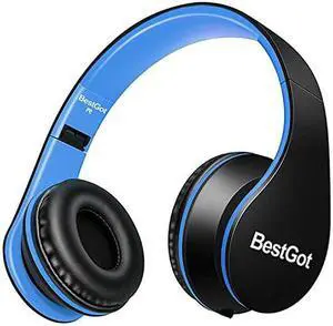 Children Boys Kids Headphones for Kids Adult with Microphone for School inline Volume Foldable Headset with 35mm Plug Removable Cord Wired BlackBlue
