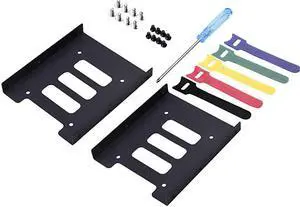 25 to 35 Adapter SSD Mounting Bracket Kit 25quot to 35quot Drive Bay Metal Adapter Mounting Bracket Hard Drive Holder with 5pcs Reusable Cord Organizer