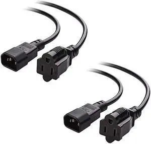 2Pack Computer Equipment to PDU Power Cord Power IEC C14 to NEMA 515R 3 Feet