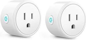 Mini Smart Plugs  WiFi Outlet Compatible with Alexa Google Home Assistant Remote Control with Timer Function SwitchETLFCCRohs Listed Socket White2 Pack